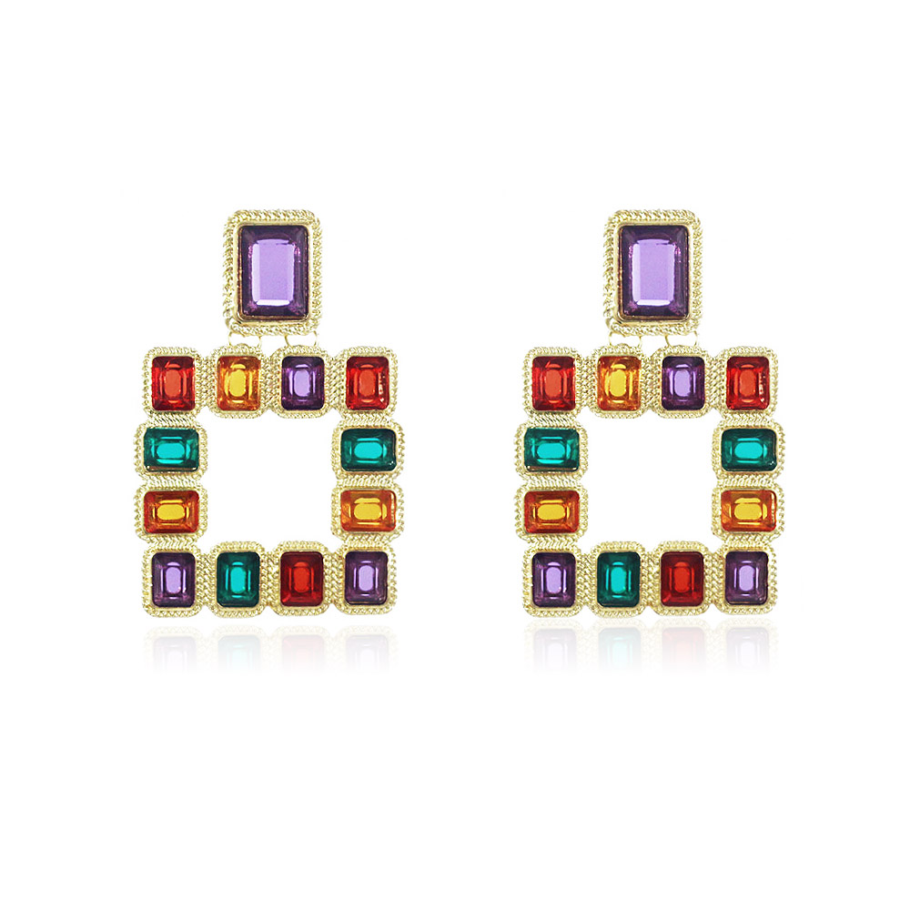 Bridal Multi Color Large Earrings